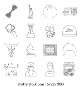 Veterans, history, sport and other web icon in outline style.Education, service, weather icons in set collection.