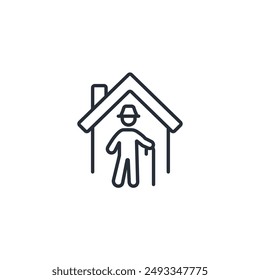 Veterans icon. vector.Editable stroke.linear style sign for use web design,logo.Symbol illustration.