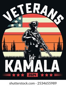 Veterans for kamala vector illustration