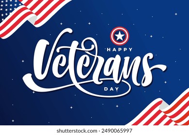 veterans lettering background vector design
