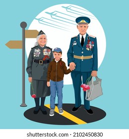 Veterans on holiday. Celebrating Victory Day