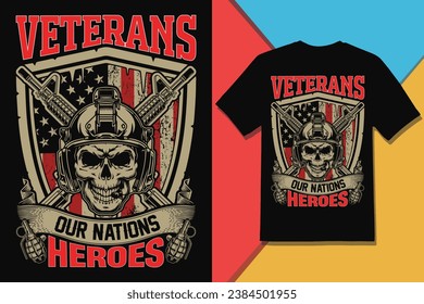 VETERANOS NUESTRA NACIÓN HEROES Diseño de camisetas.