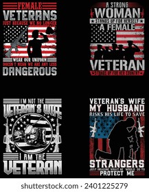 Paquete de diseño de camisetas para veteranos