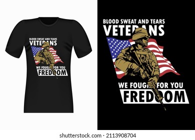 Veterans Vintage Retro T-Shirt Design