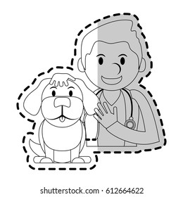 veterinarian with animal icon image 
