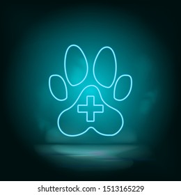 Veterinarian blue neon vector icon. Simple element illustration from map and navigation concept. Veterinarian blue neon vector icon. Real estate concept vector illustration.