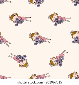 Veterinarian , cartoon seamless pattern background