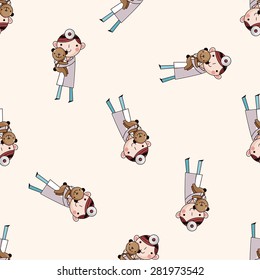 Veterinarian , cartoon seamless pattern background