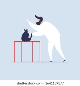 Veterinarian cat, pets. Flat style vector illustration