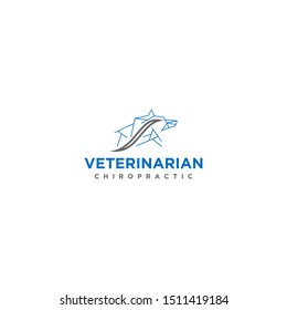Veterinarian chiropractic dog logo design - modern technology