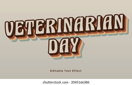 Veterinarian Day Text Effect | 3D Text effect | Editable Text Effect