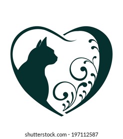 Veterinarian Heart Cat Love Abstraction Animal Stock Vector (Royalty ...