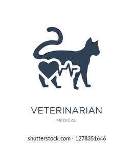 veterinarian hospital icon vector on white background, veterinarian hospital trendy filled icons from Medical collection, veterinarian hospital vector illustration