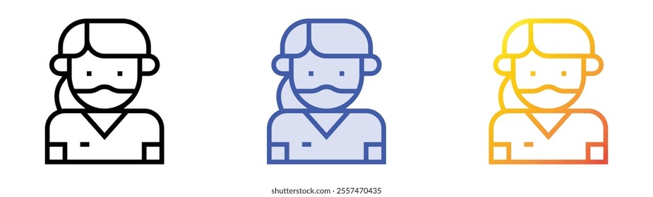 veterinarian icon. Linear, Blue Fill and Gradient Style Design Isolated On White Background