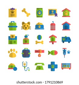 Veterinarian icon set vector flat for website, mobile app, presentation, social media. Suitable for user interface and user experience.