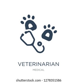 veterinarian icon vector on white background, veterinarian trendy filled icons from Medical collection, veterinarian vector illustration