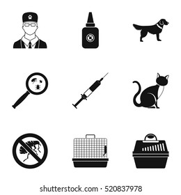Veterinarian icons set. Simple illustration of 9 veterinarian vector icons for web
