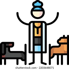 veterinarian isolated design element stock illustration. Vector on a white background