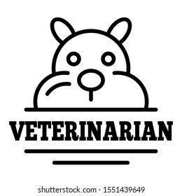 Veterinarian logo. Outline veterinarian vector logo for web design isolated on white background