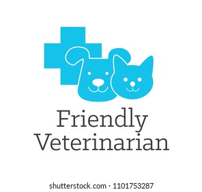 Veterinarian Pet Hospital Vector Logo