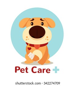Veterinarian pet vector flat logo illustration