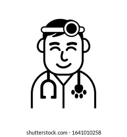 Veterinarian pets doctor vector flat sign symbol
