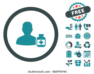 Veterinarian Pharmacy pictograph with free bonus elements. Vector illustration style is flat iconic bicolor symbols, soft blue colors, white background.