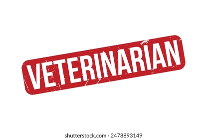 Sello Veterinario. Estampilla de grunge de caucho veterinario rojo