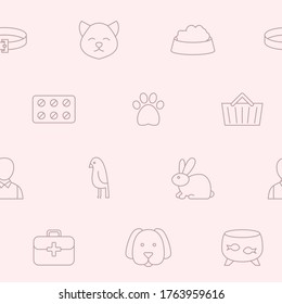 Veterinarian - Vector background (seamless pattern) of veterinary clinic, animals and pets  for graphic design