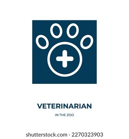 veterinarian vector icon. veterinarian, animal, domestic filled icons from flat in the zoo concept. Isolated black glyph icon, vector illustration symbol element for web design and mobile apps