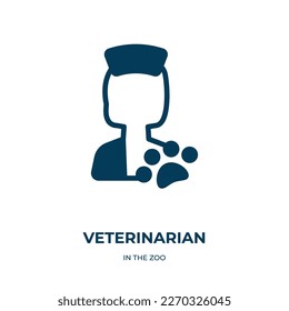 veterinarian vector icon. veterinarian, animal, domestic filled icons from flat in the zoo concept. Isolated black glyph icon, vector illustration symbol element for web design and mobile apps