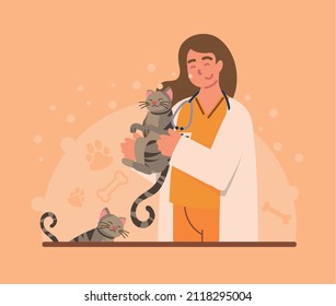 veterinarian woman with cat design