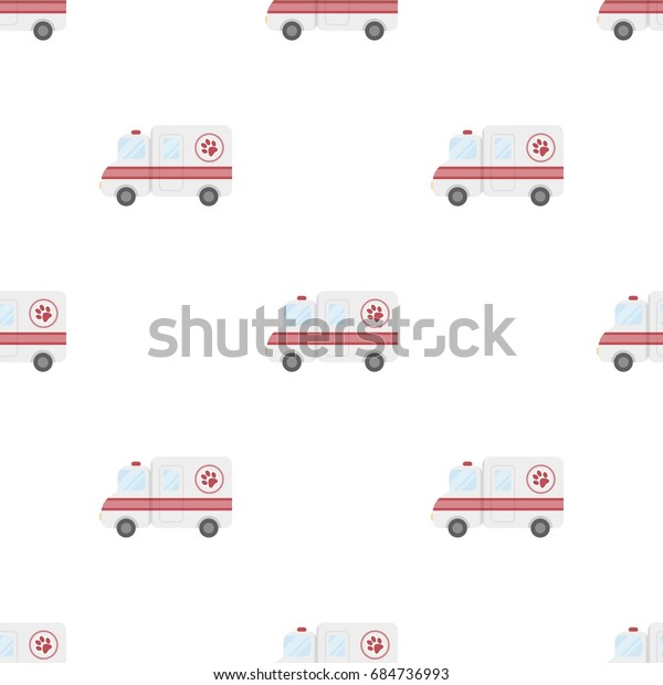 Veterinary ambulance icon in cartoon style\
isolated on white background. Veterinary clinic symbol stock vector\
illustration.