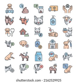 Veterinary beautiful vector icon set