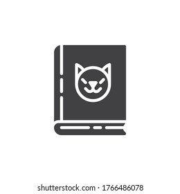 Veterinary book vector icon. filled flat sign for mobile concept and web design. Zoology book glyph icon. Symbol, logo illustration. Vector graphics