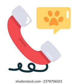 Veterinary call icon in flat style 