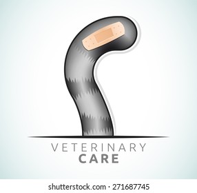 Veterinary Care icon, emblem - Cat tail with a Band Aid
