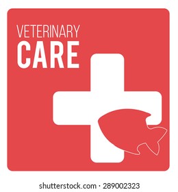 Veterinary Care Pets illustration over color background