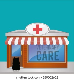 Veterinary Care Pets illustration over color background