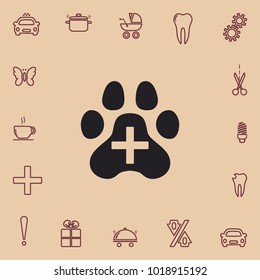 Veterinary care sign, vector icon