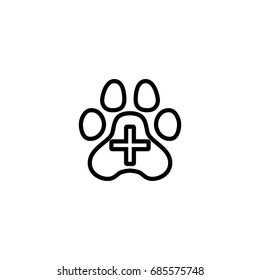 Veterinary care sign, vector icon