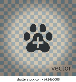 Veterinary care sign, vector icon