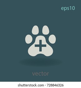 Veterinary care sign, vector icon