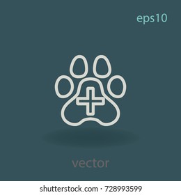 Veterinary care sign, vector icon