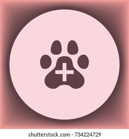 Veterinary care sign, vector icon