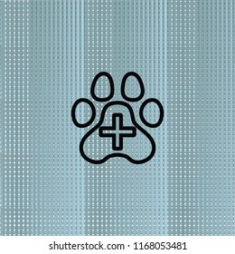 Veterinary care sign, vector outline icon