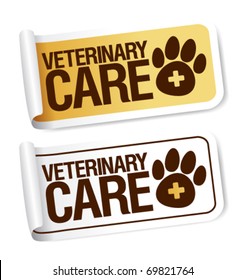 Veterinary care stickers set.