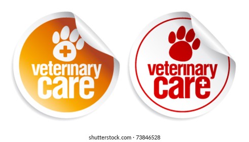 Veterinary care stickers set.