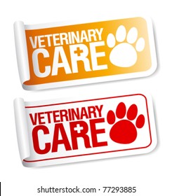 Veterinary care stickers set.