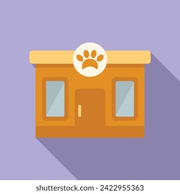 Veterinary clinic building icon flat vector. Pet help service. Health care